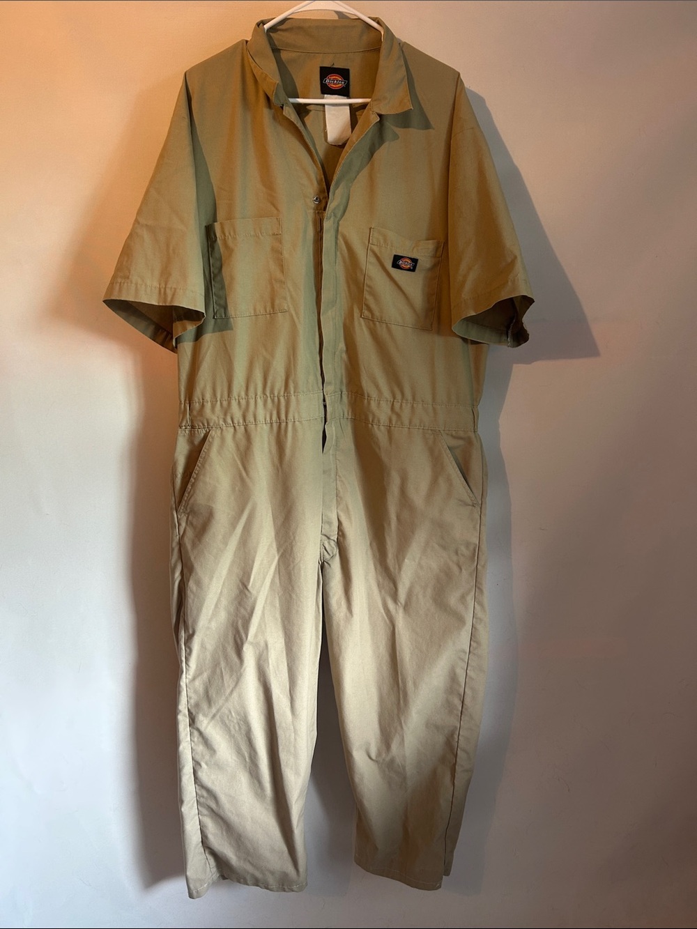 Dickies Khaki Short-Sleeve Utility Jumpsuit XL